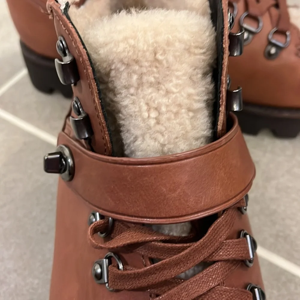 Coach New York Tompkins boots mens G1074 new saddle size 11.5 leather shearling_8